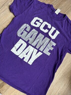 Gildan Purple Tee with Silver and White 'GAME DAY' Print